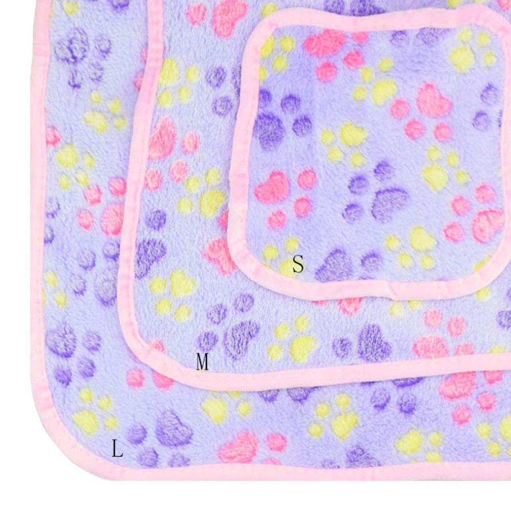 Coperta per Cani 40X60cm Cat Dog Bed Mats Morbida Flanella in Pile Stampa del Piede Coperta per Animali Domestici Calda Coperta per Letti Materassino per Cane Gatto 2Pz A
