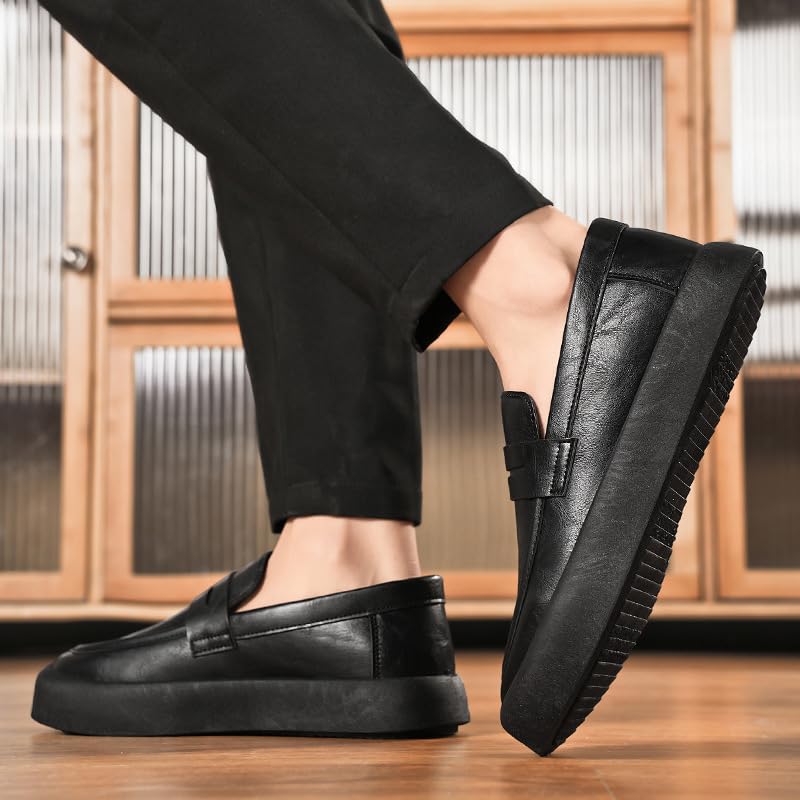 Men's Flat Casual Shoes | Black Style Professional Business Shoes for Maturity3