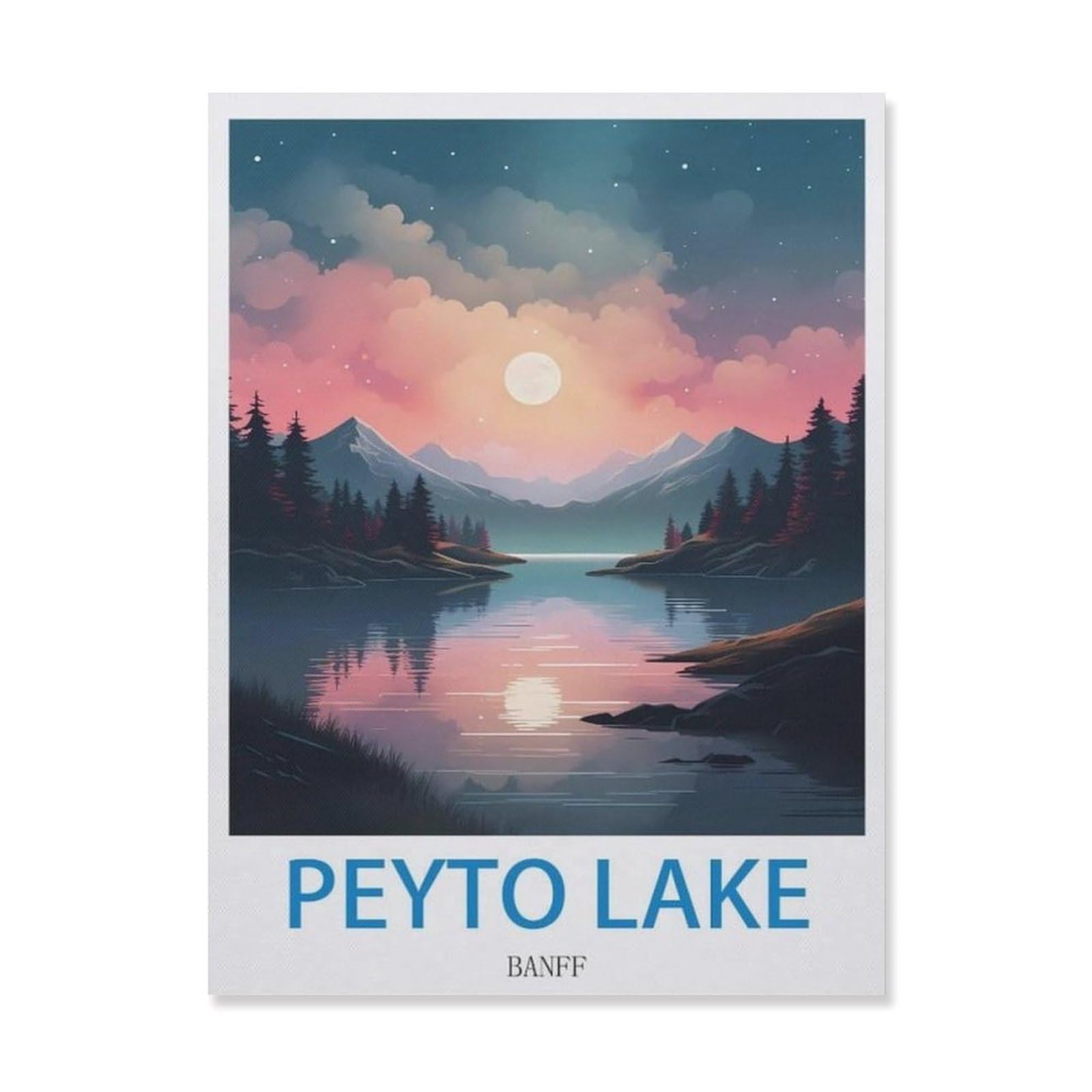 Peyto Lake Banff，Tin Sign Vintage Metal Signs Iron Painting Retro Metal Tin Sign Plaque Poster Garden Wall Art Plaque for House Bathroom Kitchen Cafe(30x40cm）12x16 inch-EH74