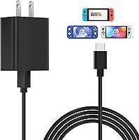 Vista 1 de Cargador para Nintendo Switch, cargador rápido con certificación UL, adaptador de CA de 5 V3 A, reemplazo de carga para Nintendo SwitchSwitch