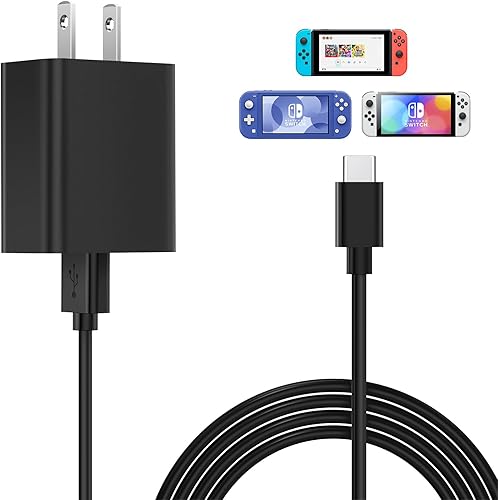 Cargador para Nintendo Switch, cargador rápido con certificación UL, adaptador de CA de 5 V3 A, reemplazo de carga para Nintendo SwitchSwitch