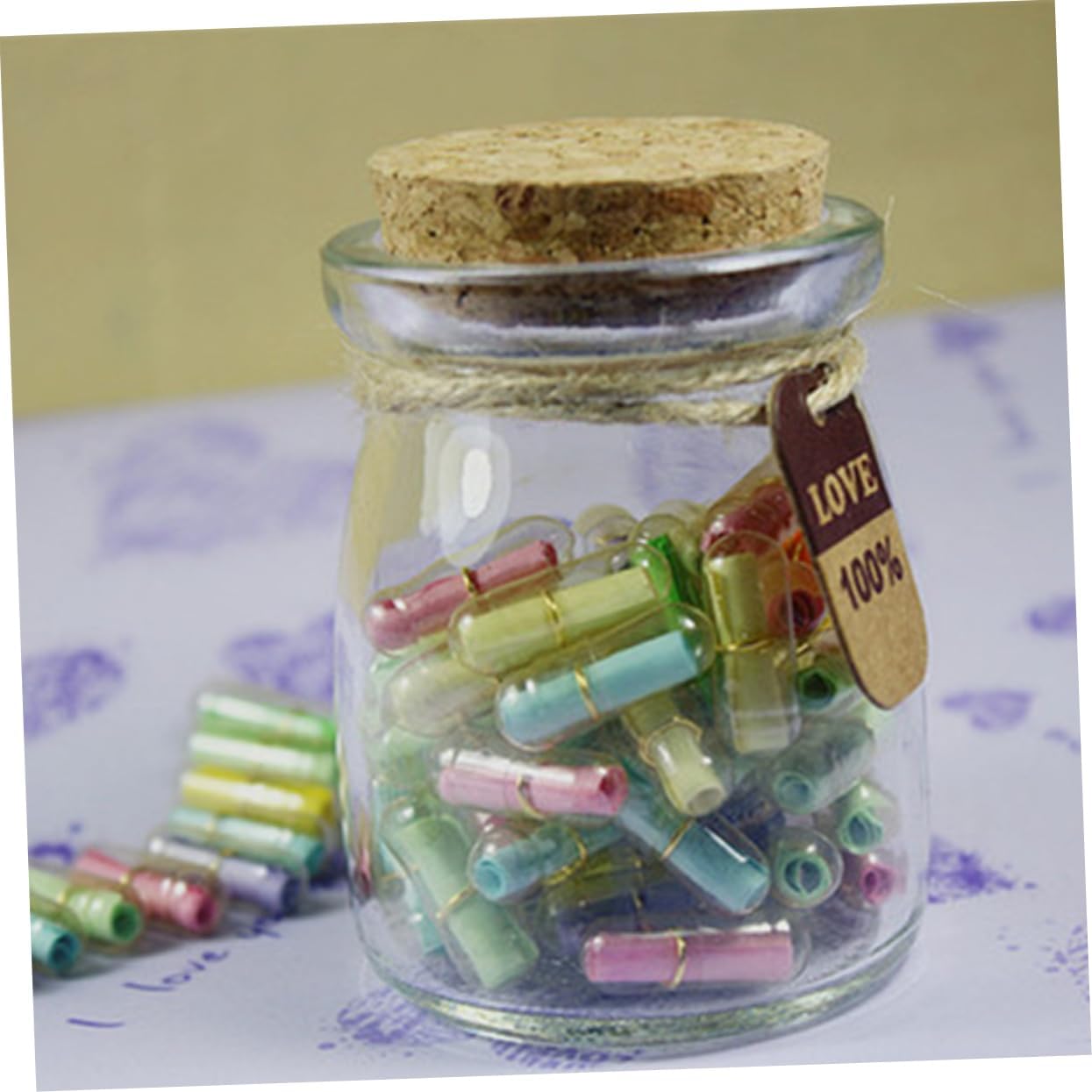 KICHOUSE 12 Pcs Glass Favor Jars with Cork Lids and Label Tags for Wedding Favors Candy Spices and Crafting Decorative Storage Bottles for Home and Party Use