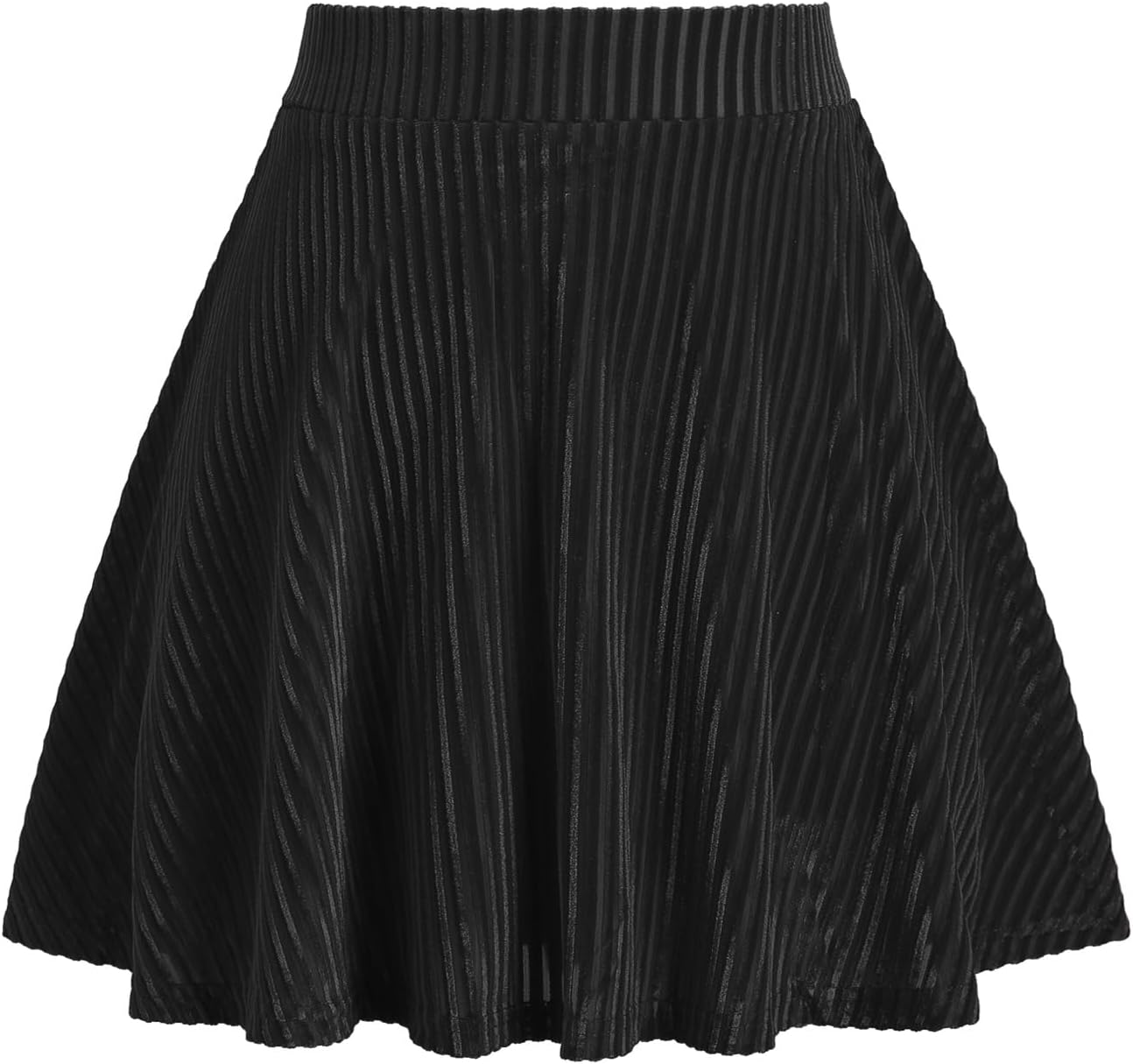 Women's Velvet Mini Skirts, High Waisted Pleated Skirt with Shorts Underneath Skort Fall Mini Skirt 2026 Black S - Image 9