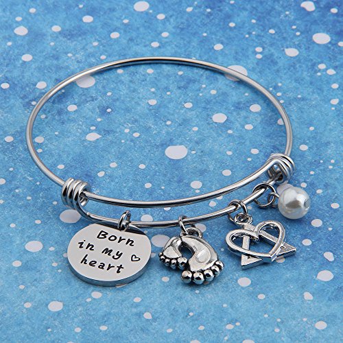 Bobauna Adoption Gift Born In My Heart Adoption Bracelet For Adoptive Mom Foster Mom (Born In My Heart) #TOP2