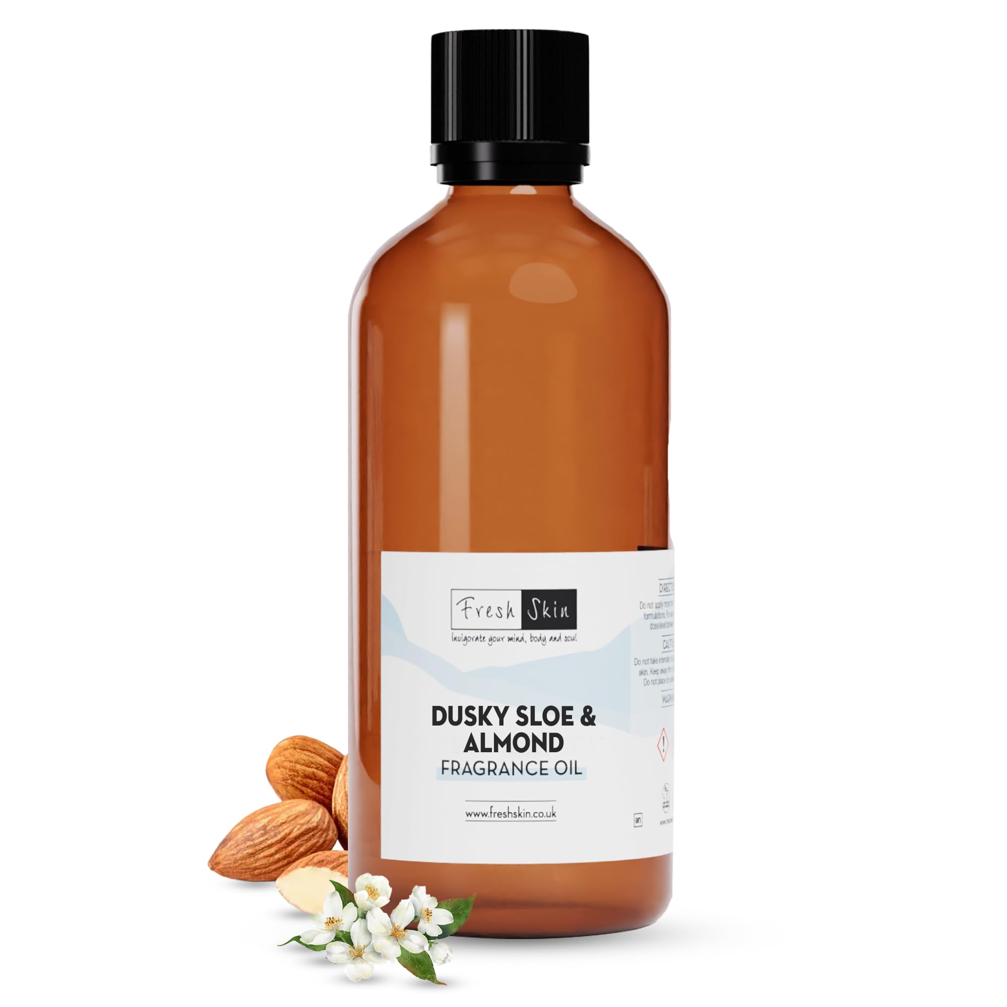 Freshskin Beauty LTD | Dusky Sloe & Almond Fragrance Oil 100ml - Candles, Bath Bombs, Soap Making, Reed Diffusers & Wax Melts - Cosmetic Grade - Vegan Friendly
