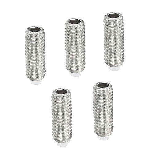 PATIKIL Tornillo de agarre M3x8mm, paquete de 5 tornillos métricos hexagonales de nailon con punta de copa, accesorios de accionamiento hexagonal