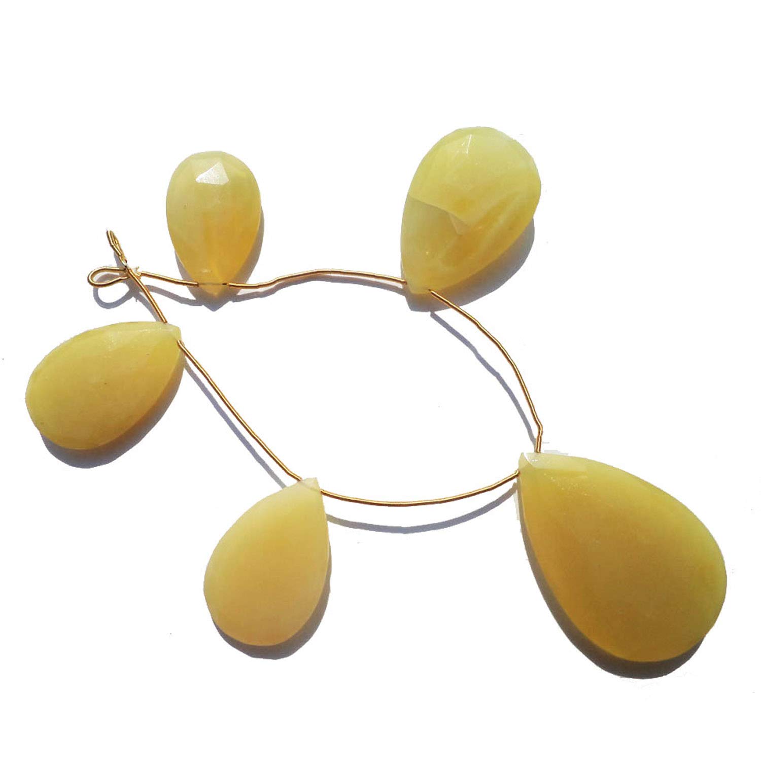 Perles d'opale jaune naturelle facettée pour création de bijoux DIY - 6