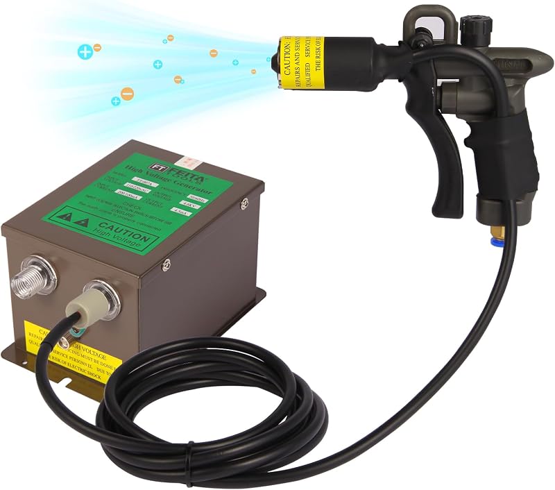 FEITA Ionizing Air Gun Antistatic Air Gun Electrostatic Eliminator Anti Static Ionizer with 4.6KV High Voltage Generator (FT-004C / FT-007A)