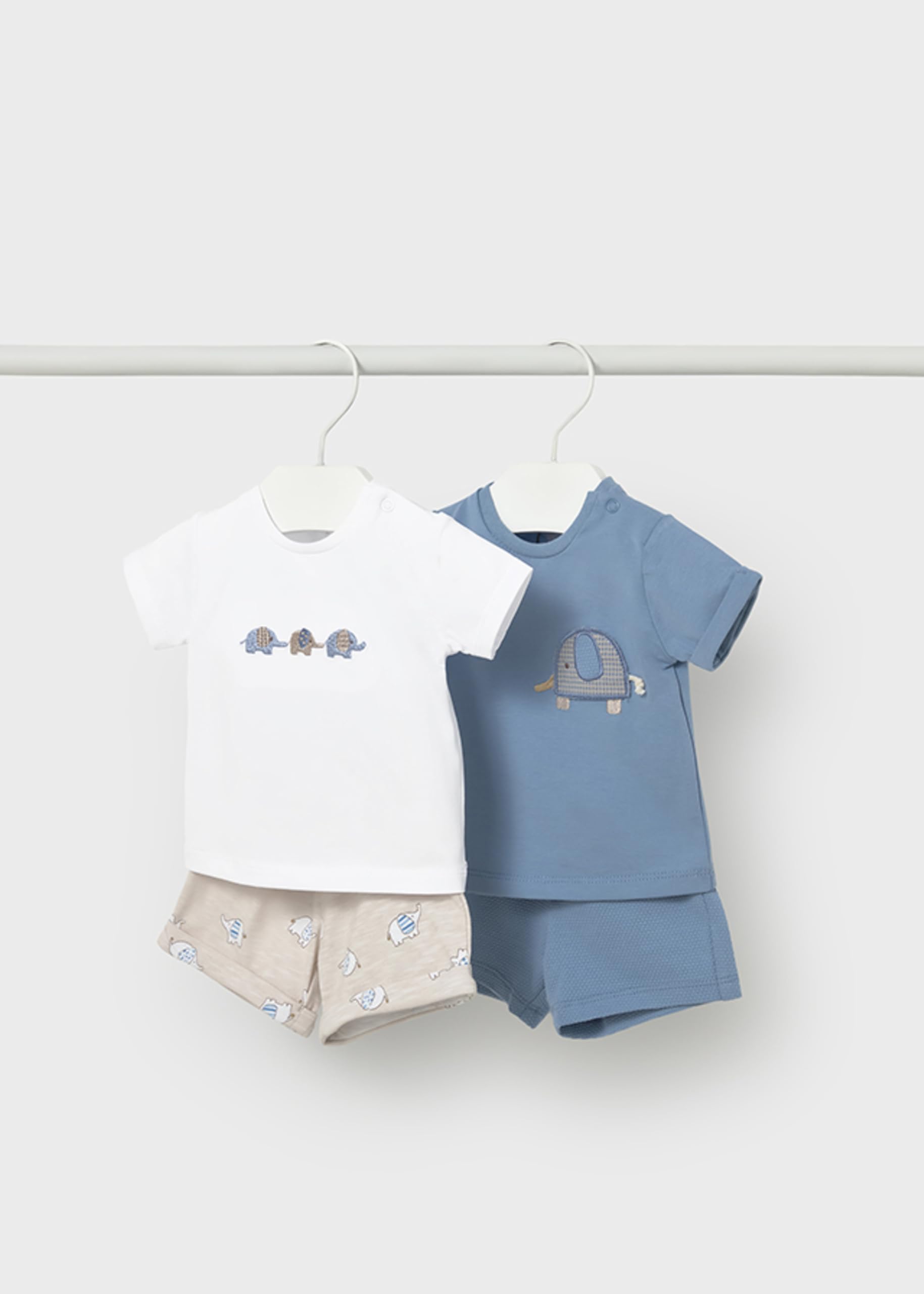 Set Baby Boy – Set Prima Messa 4 Pezzi – Set Neonato – Set Manica Corta Bambino – Maglietta e pantaloncini per neonati da 3 mesi a 18 mesi