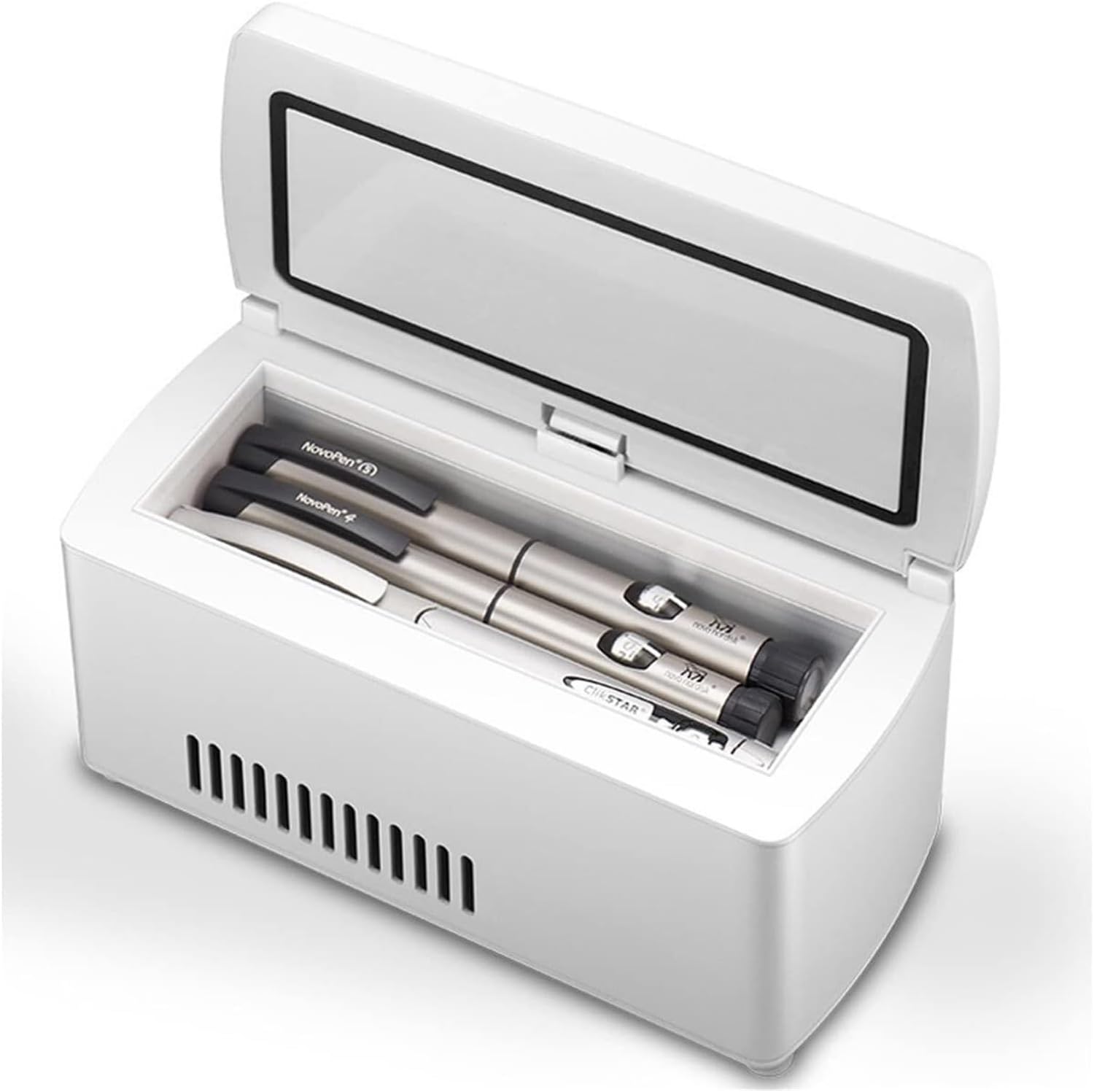 Portable Insulin Cooler for Diabetic Supplies - Rechargeable Medical Travel Case with Digital Temperature Display, Ultra-Quiet Operation & Car Charger - Compact Medicine Organizer