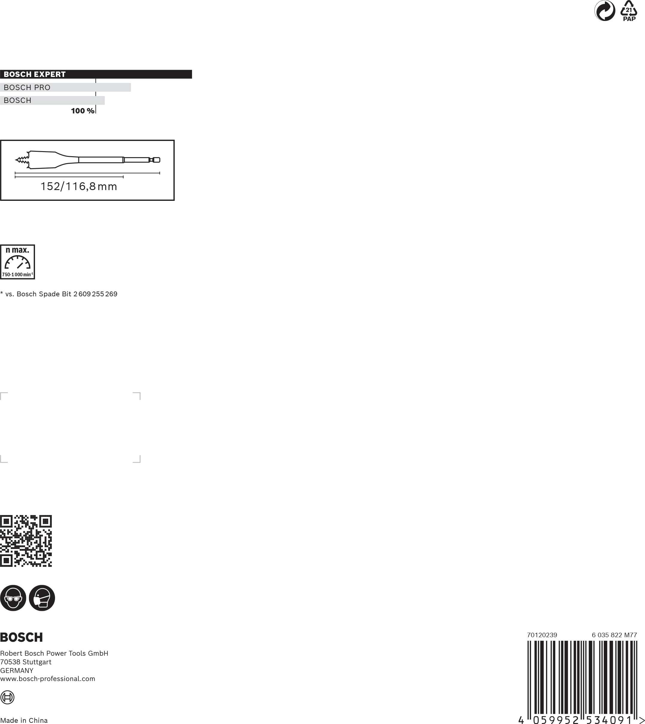 Bosch Professional 8 x Set de brocas fresadoras planas Expert SelfCut Speed, para Madera blanda, Aglomerado, 12-32 mm, Accesorios Taladro de impacto rotativo