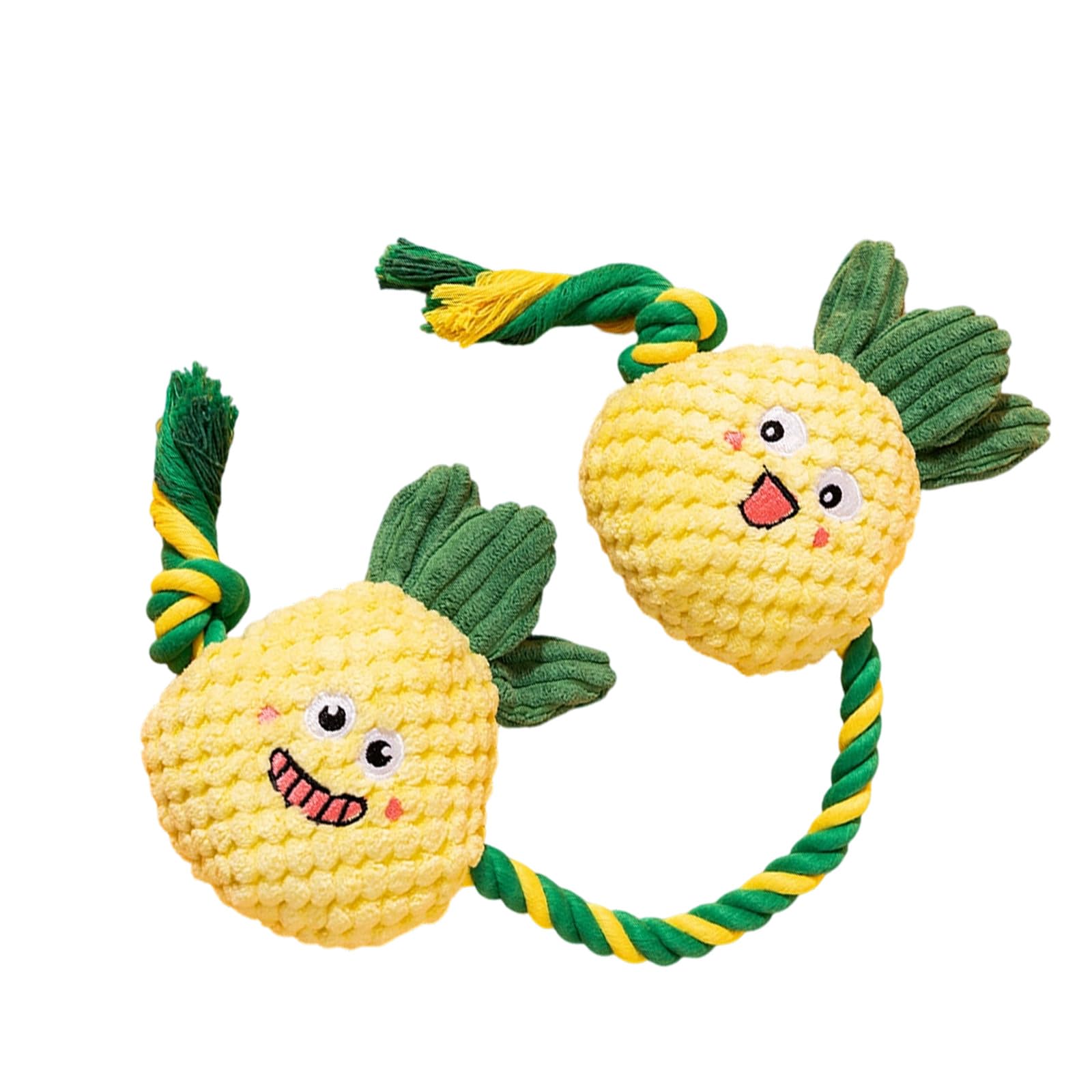 MICFENY Fruit Shape Plush Toy Cotton Rope for Dog Teething Chewing with Builtin Squeaker Interactive Pull Game Dog Activity Toy