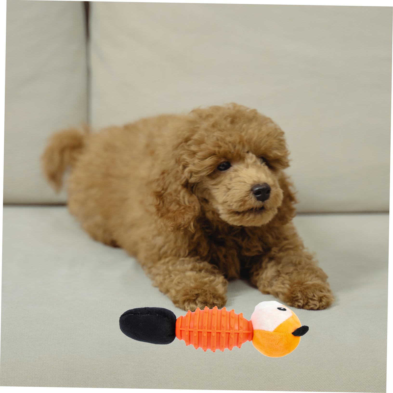 YARNOW 4pièces Jouet à Mâcher pour Chiens Jouet Interactif Et Peluche pour Nettoyage Et Amusement des Animaux Squeaky Forme De Renard pour Chiots