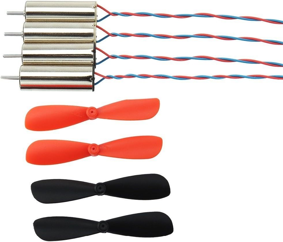 4pcs Coreless Motor DC 3.7V-4.2V 50000RPM 7mm x 16mm Micro Brush Motor with 4 Helicopter Propellers for Quadcopter Drone Model FPV DIY