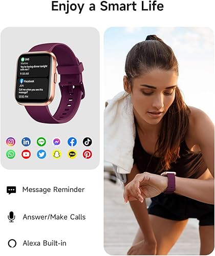 Miniatura 2 de Reloj inteligente para mujer, responderhacer llamadas, Alexa integrado, pantalla táctil de 1.85 pulgadas, rastreador de actividad física para