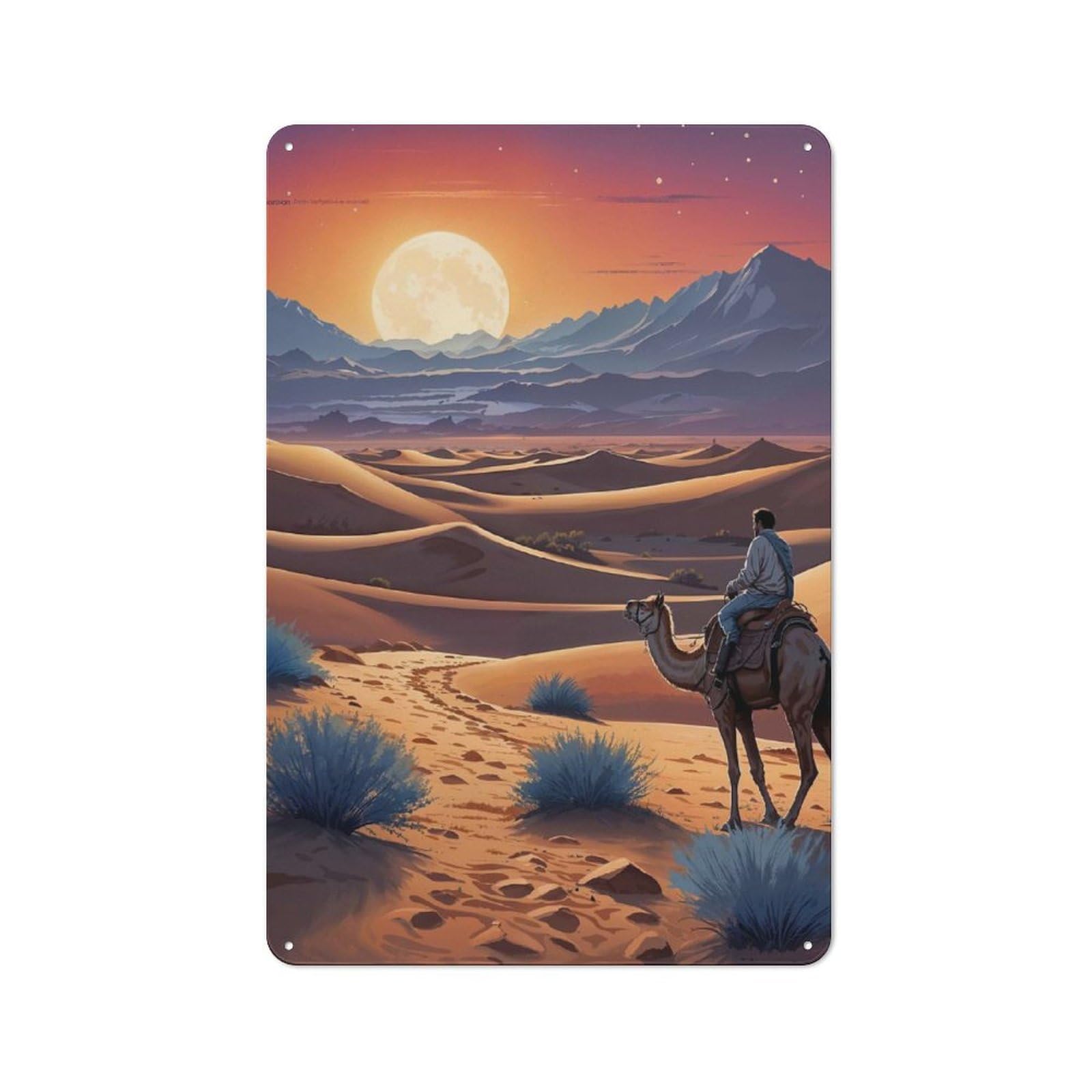 Junmoney Cosmic Twilight Journey For Hobby Room Or Studio, Retro-Style Tin Sign 30X20cm, For Room Styling Across Hobby Rooms And Studios
