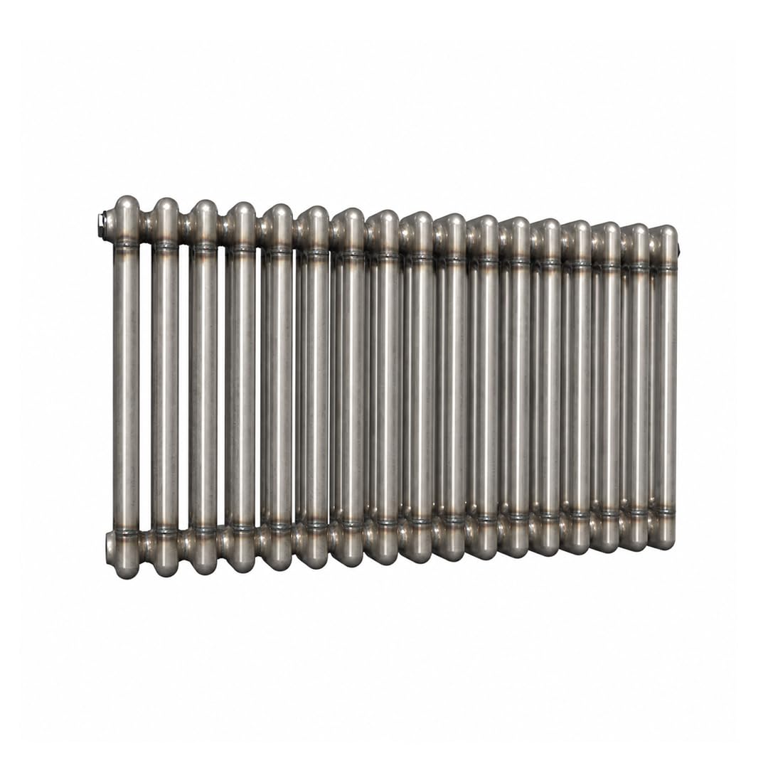 Lux Heat Bare Metal Lacquer Horizontal 3 Column Traditional Radiator 500mm (H) x 785mm (W)
