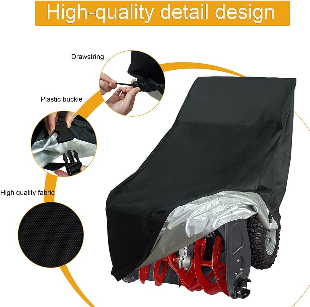review MEIYIN Snow Thrower Cover Snow Blower Covers Waterproof Dustproof Protection Shield for Winter Outdoor Courtyard Patio Black Oxford Cloth Snow Blower Accessories Waterproof Snow Blower Cover