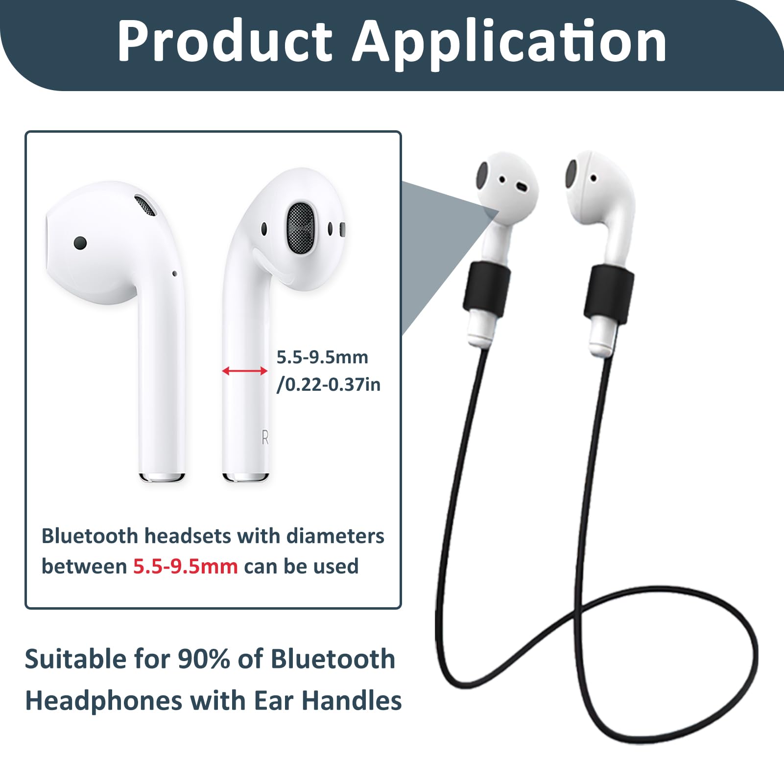 Supporto In Silicone Per AirPods Pro 2/3/2/1 Con Cinturino Per Apple Watch – Antismarrimento Per Sport (Nero+Bianco)