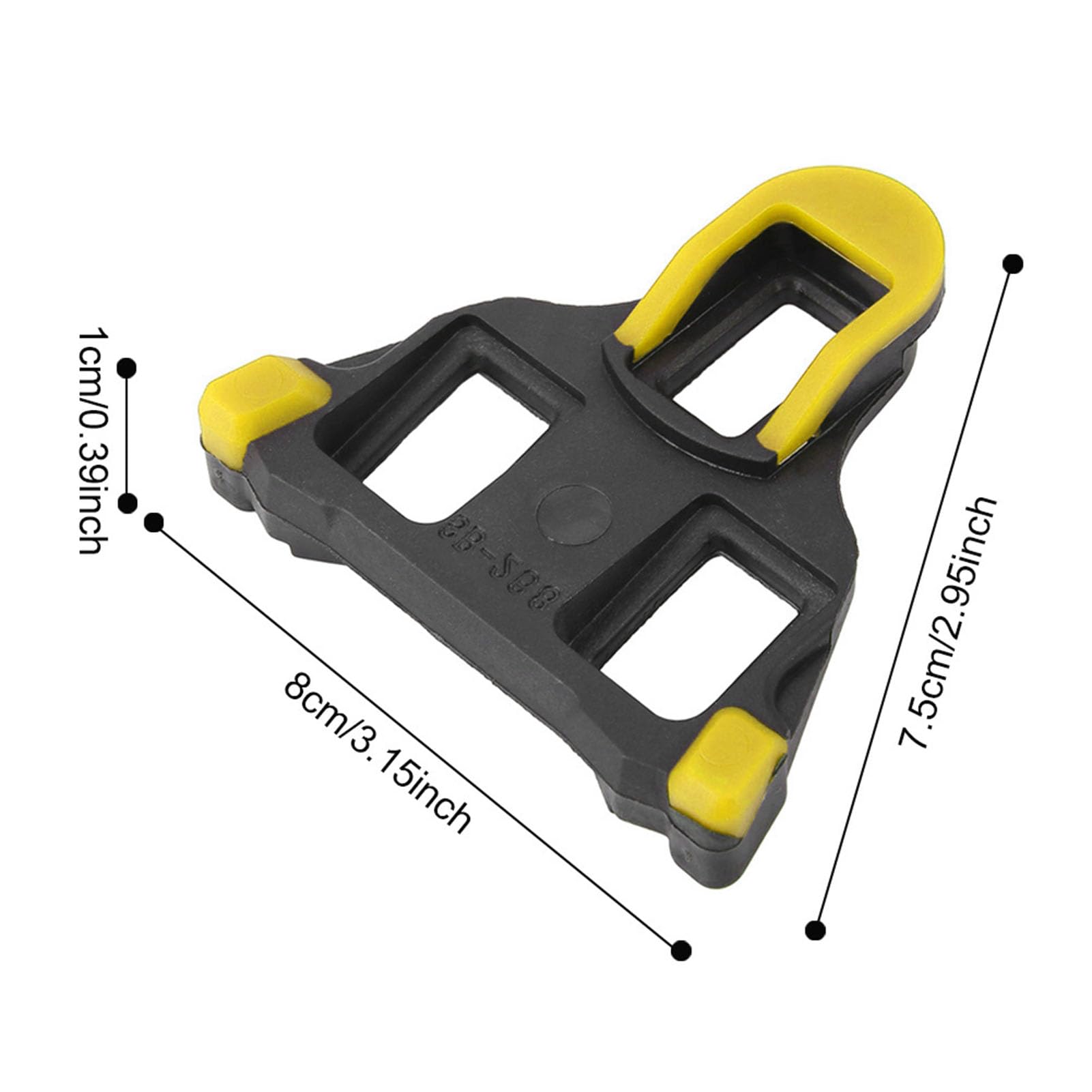 NDNCZDHC 2PCS Pedal Cleats with Screws Washers Wrench ABS Self Locking Pedal Cleats Mountain Bike Pedal Cleats for Cycling 3x3x0.4in (Yellow)