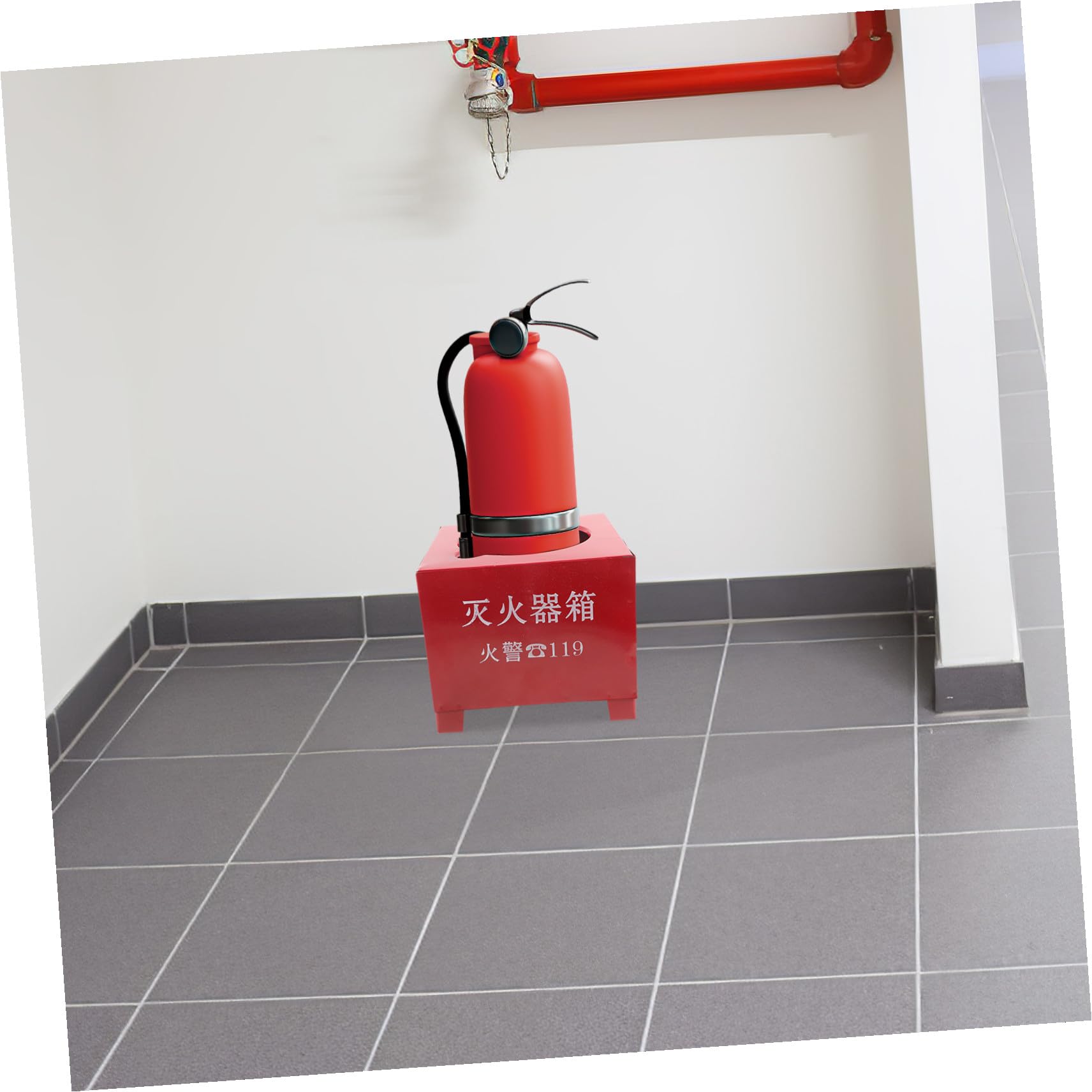 Beaupretty Soporte Práctica en de para Incendios de Hierro Extintor Rojo para 2-4kg, Base y Resistente para Montaje Adecuado Hogar