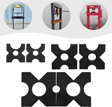 7x7 Press Plates for 20T & 32T Hydraulic Shop Arbor Presses, with 4 Notch Heavy-Duty Metal Press Plates, Compatible with Shop Press Machines