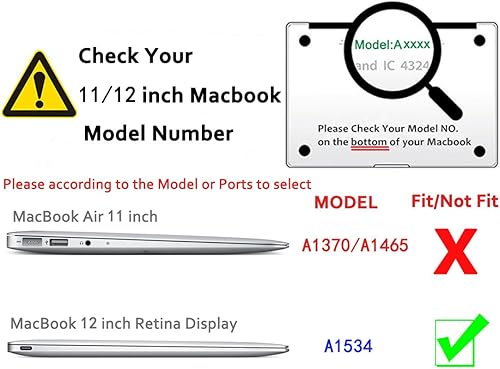 Miniatura 9 de Se7enline Funda compatible con MacBook de 12 pulgadas modelo A1534A1931 20152016201720182019, versión para laptop, funda protectora rígida y teclado