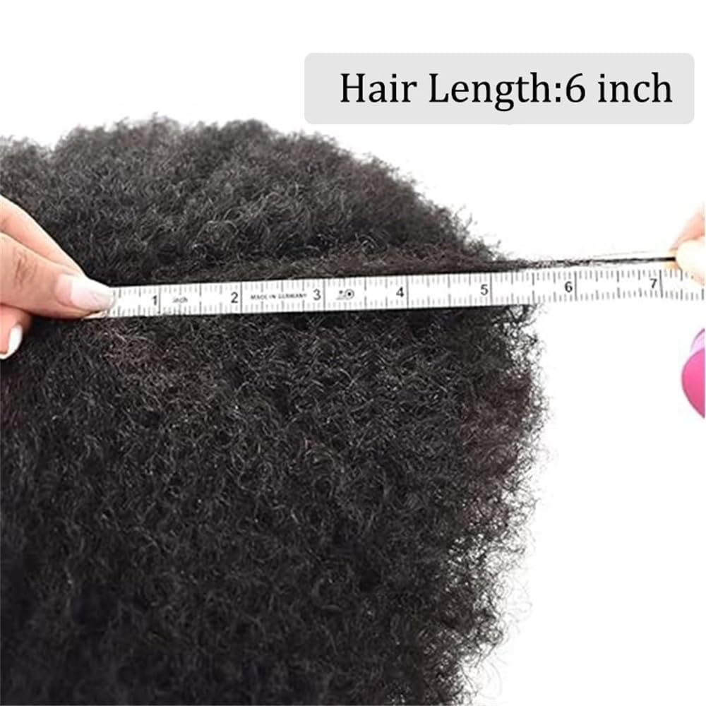 Perücke męska 20 x 25 cm pełna końcówka z podwójnym węzłem, afro kinky kręcone toupé dla czarnych mężczyzn, proteza kapilarna Toupé dla mężczyzn (1#,12 mm)
