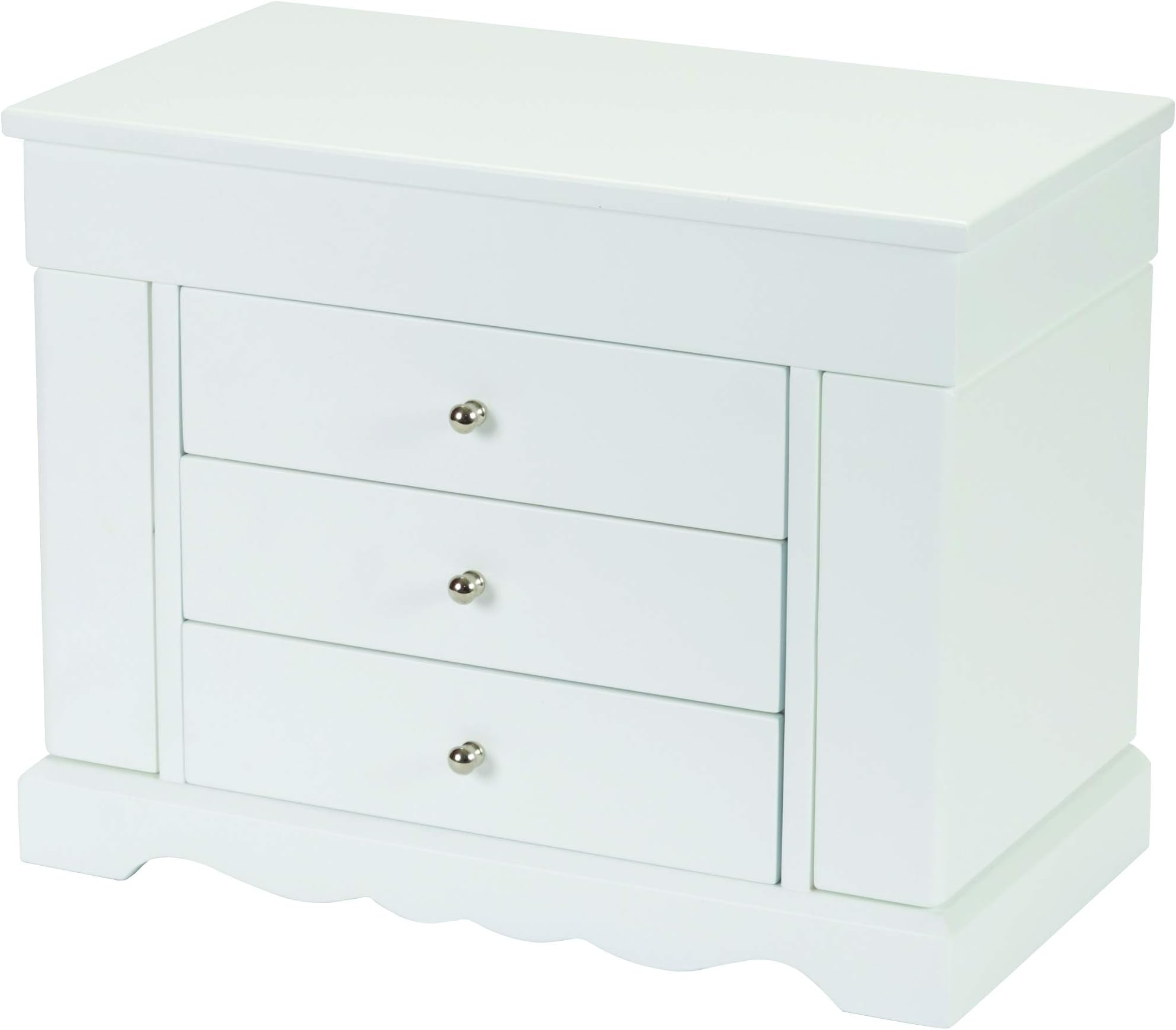 Mele & Co Katelyn White Painted Jewellery Case, 33 cm x 18 cm x 25 cm