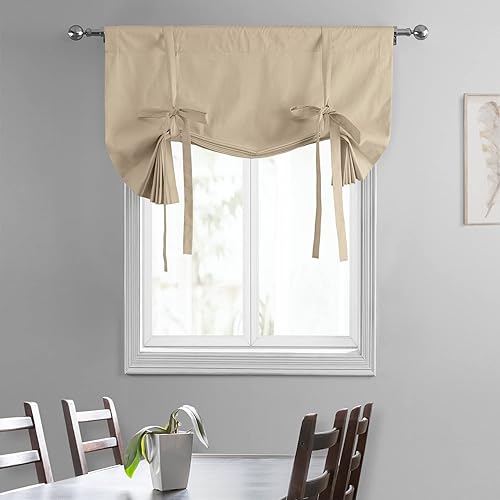 Miniatura 4 de HPD Half Price Drapes Cortinas enrollables de algodón liso para oscurecer la habitación, cortinas enrollables para ventanas para sala de estar,