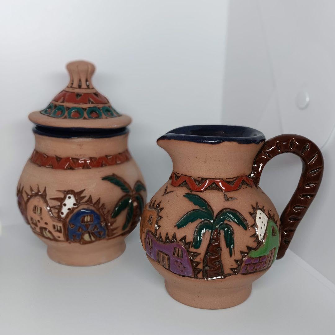 エジプト民芸品】陶器のティーセット 置物