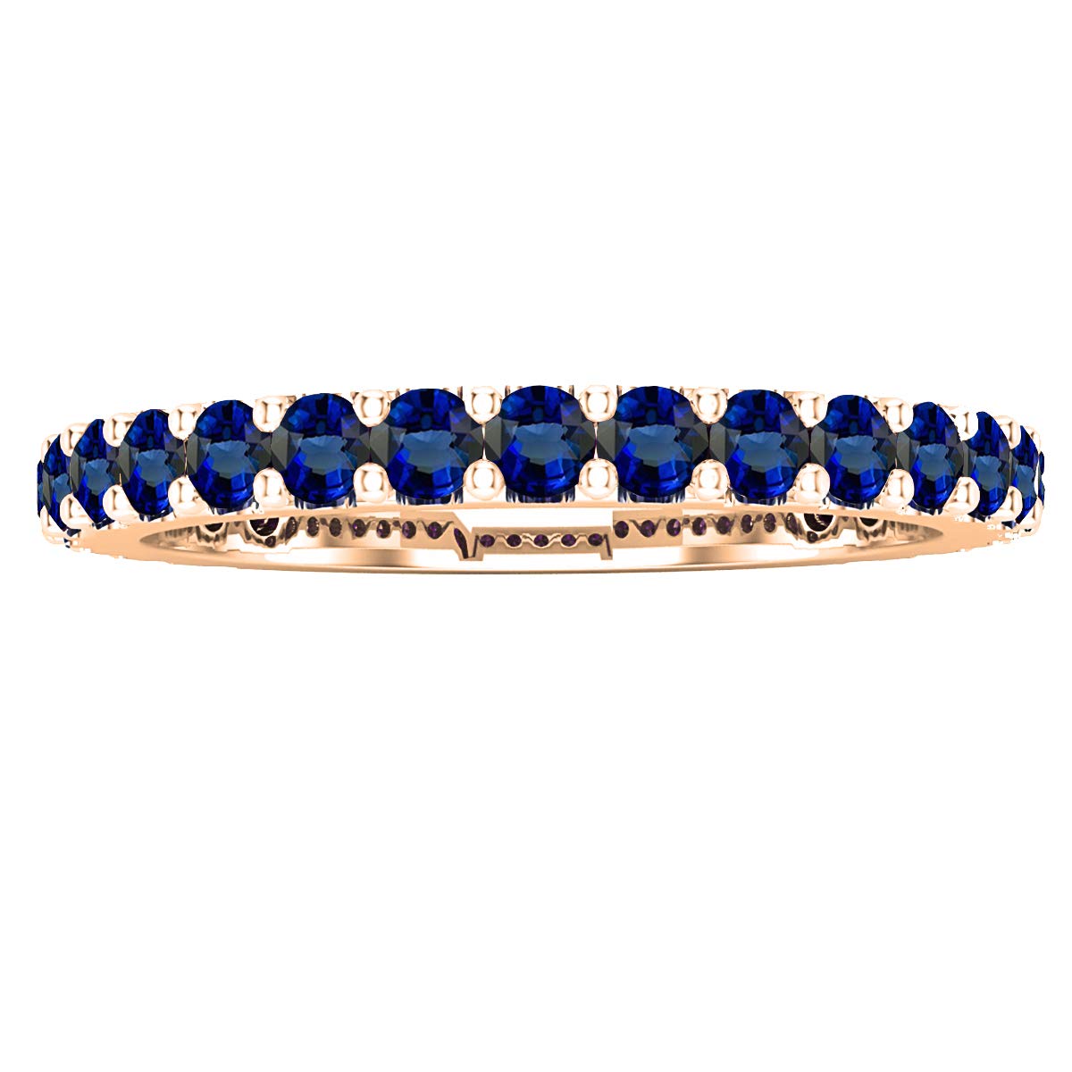 DazzlingRock Collection 14 quilates oro rosa redonda Blue zafiro sintético azul