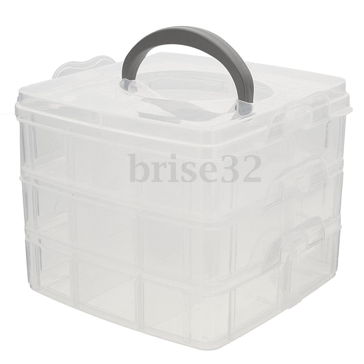 New Clear Plastic Jewelry Bead Storage Box Container Organizer Case