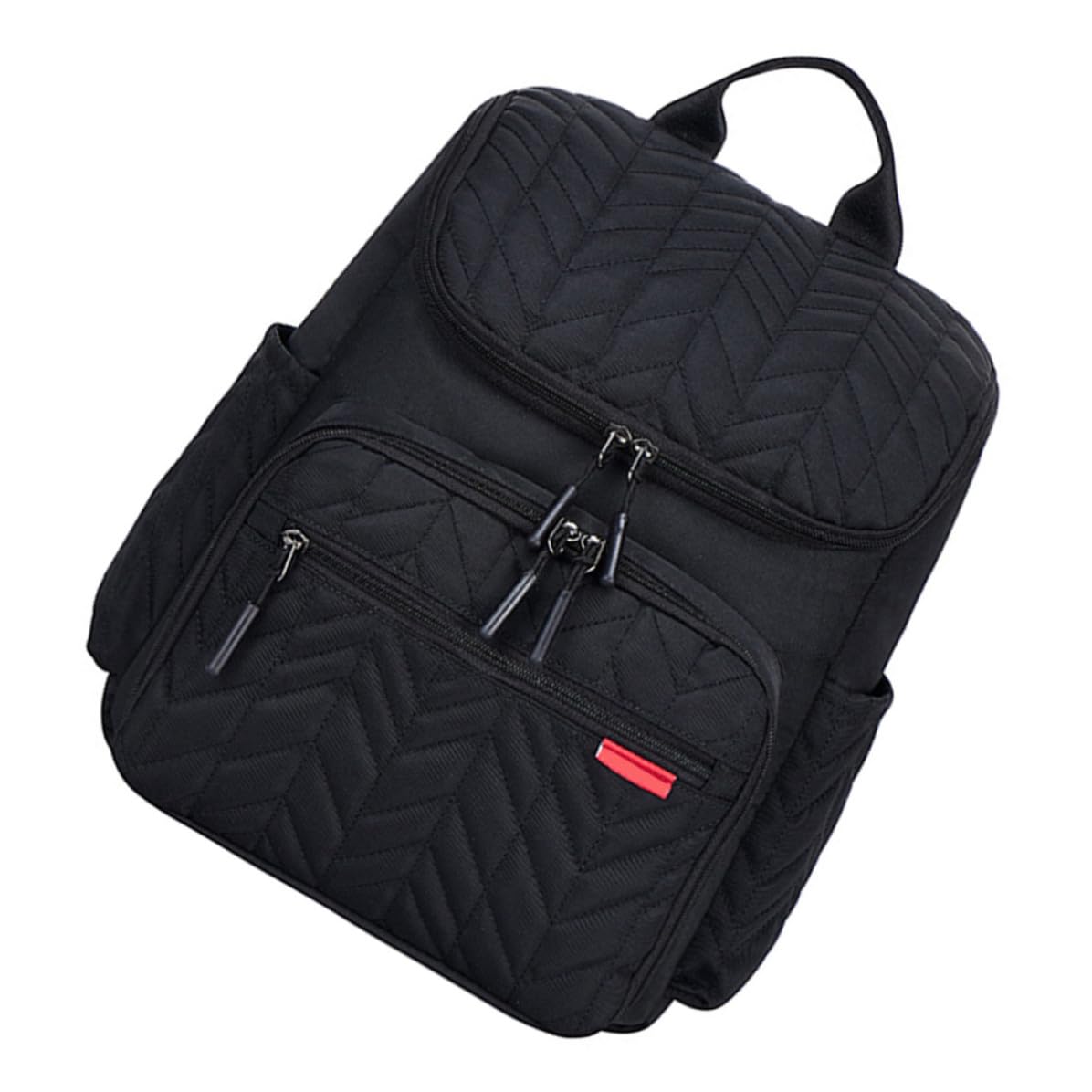 WOONEKY Mochila Organizadora de Pañales Grande, Nylon y Poliéster Negro