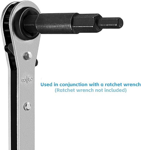 Miniatura 3 de Adaptador de llave hexagonal para llave de trinquete HVAC, 14 de pulgada cuadrada a 316 a 516 reparación de aire acondicionado llave para abridor de