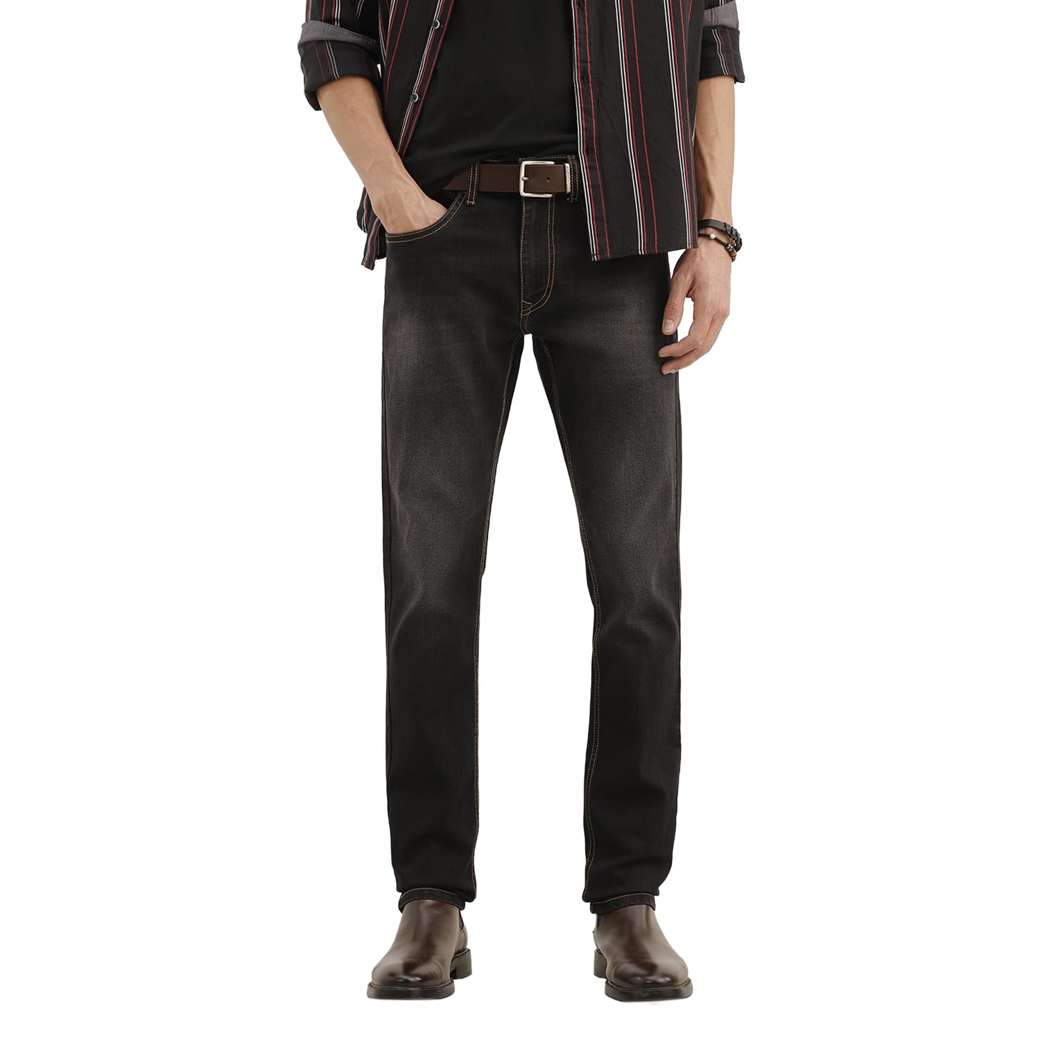 wrogn Men's Slim Fit Jeans | Mid Rise | Jeans for Man-picture-36