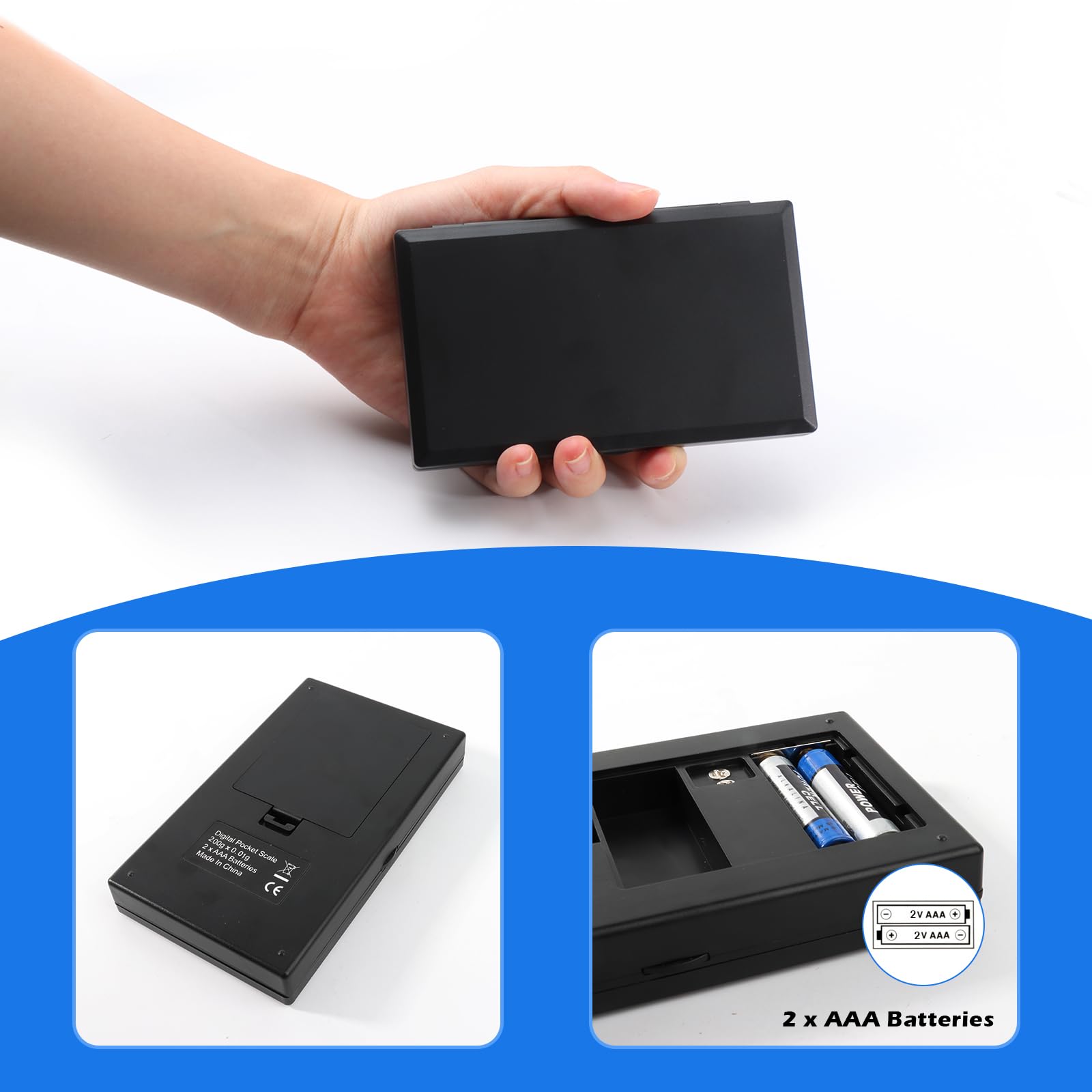 JOPHEK Balance de Precision Mini Écran LCD Rétroéclairé Poche Bijoux Cuisine Haute Précision (200G/0.01G)