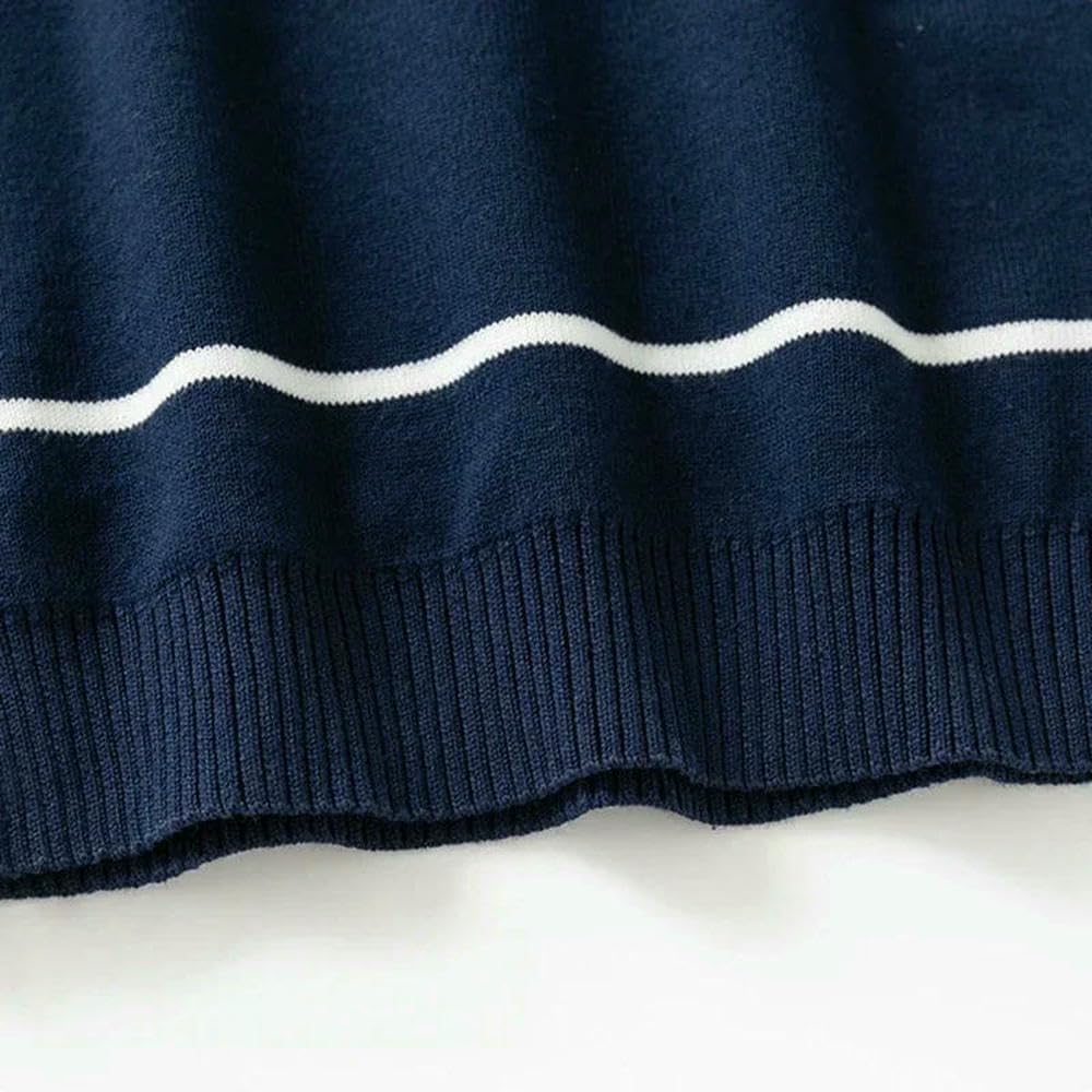 QXDZSW Jesień Zima Dziecięcy Sweter 2-10Y Chłopcy Marynarski Kołnierz Dzianina Dzieci Z Długim Rękawem Dzianina Top Ciepła Odzież Wierzchnia