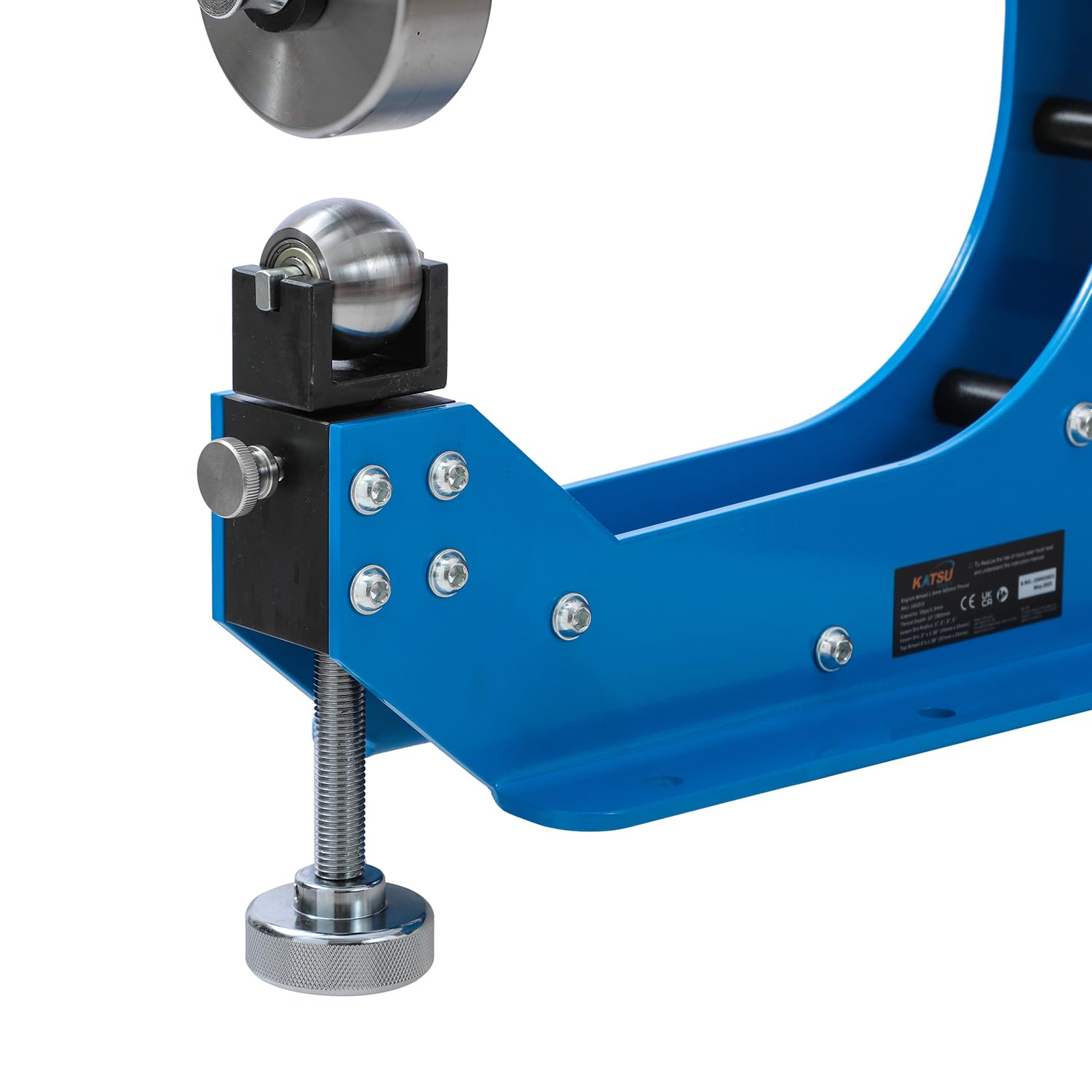 KATSU Tools Ruota inglese professionale da banco da 30,5 cm, profondità 305 mm, forma fino a 16 Ga/1,5 mm, in acciaio dolce, rullo compatto in metallo resistente, strumento di formatura della lamiera
