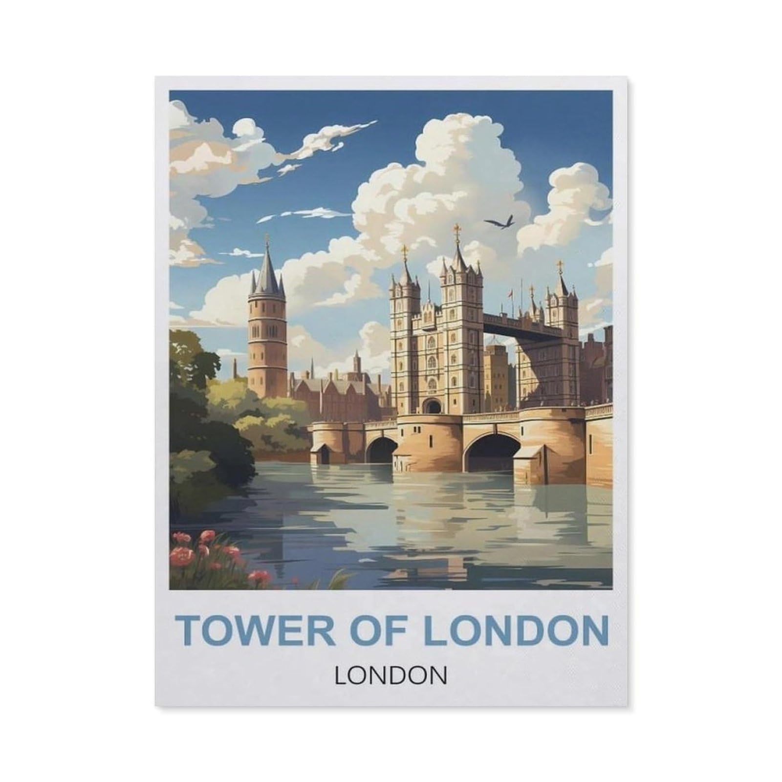 Funny Metal Tin Signs，Tower of London London(15x30cm）