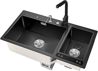 Évier de Cuisine Cuisine en Acier Inoxydable évier Intelligent Multifonctionnel Lave-Linge De Lave-Linge Ultrasonique Nano Nano Slot Double, 82cm * 46cm