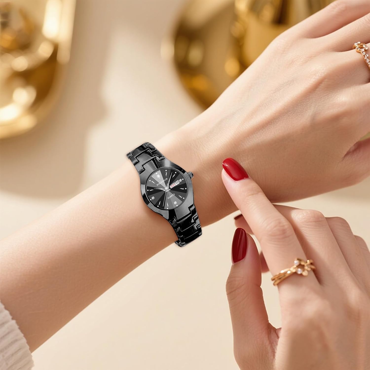 Minimalist Watches for Women Business Dainty Ladies Watches with Day and Date Luxury Stainless Steel Analog Quartz Wrist Watch for Women Waterproof Female Dress Watch - Image 8