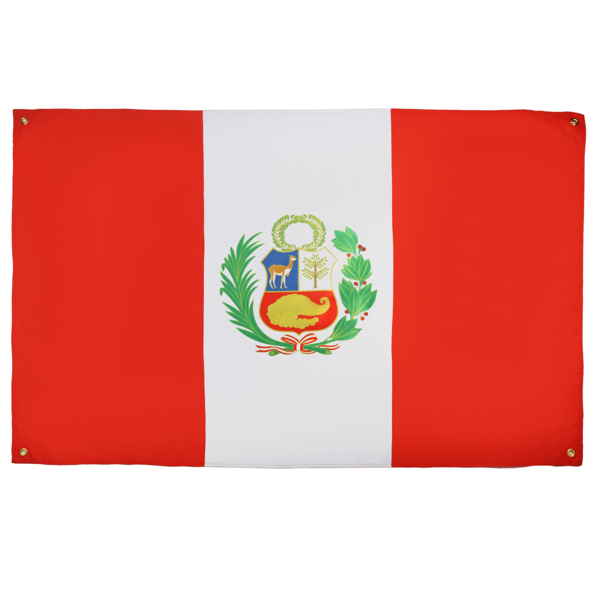 AZ FLAG Peruvian Flag 150 x 90 cm with 4 Eyelets for Balcony or Wall