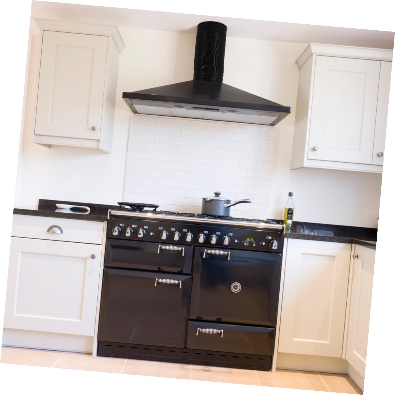 Tubo Flessibile Condotto Aria in Pvc Nero, Retrattile | Ventola e Cappa di Aspirazione, Installazione Semplice, Uso Casa e Ufficio, Struttura Flessibile