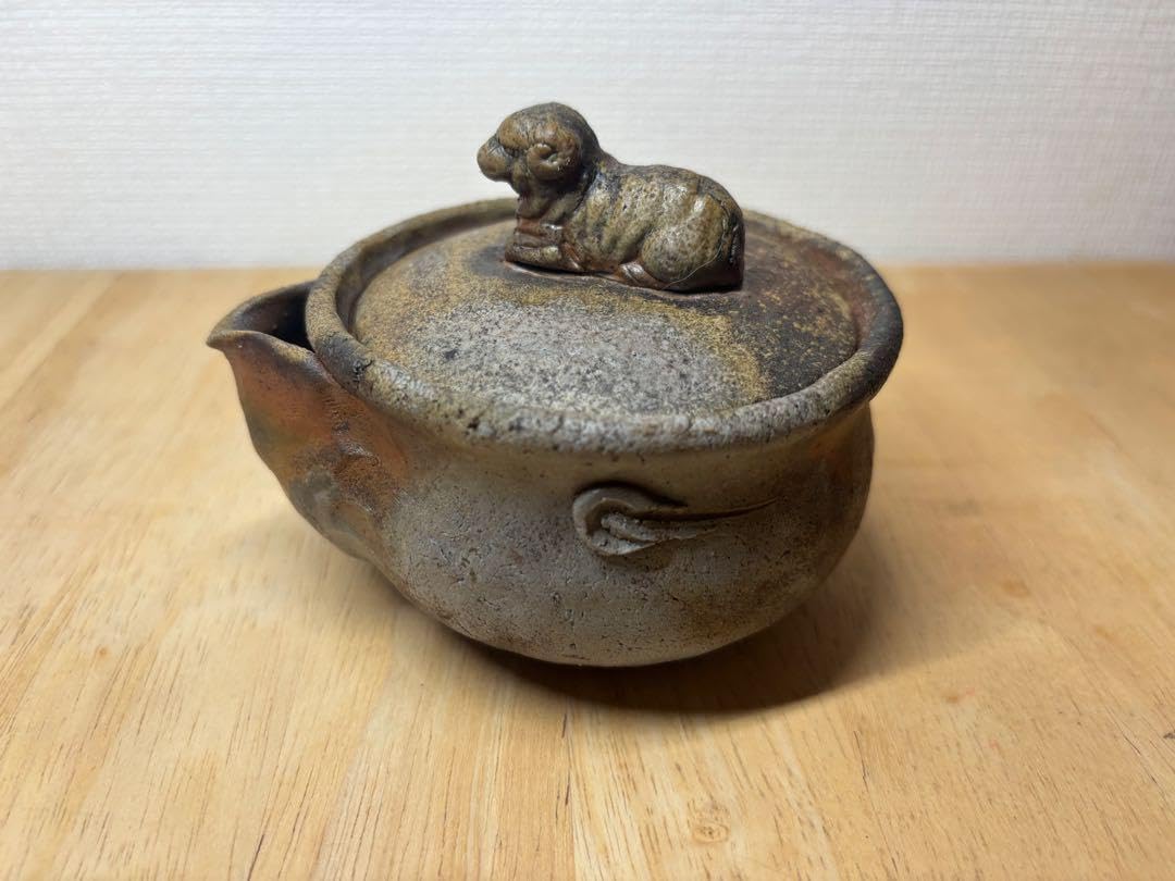 ㊹備前焼 宝瓶 登り窯 羊 ひつじ ヒツジ 手びねり 急須 ㊹備前焼 宝瓶 登り窯 羊 ひつじ ヒツジ 手びねり 急須 焼き物 陶芸