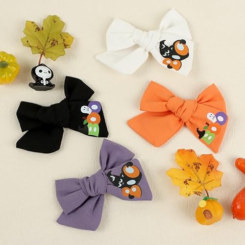 Miniatura 10 de Pinzas para el pelo de Halloween, bonitos pasadores de pompón de animación de ojos verdes para niñas, horquillas de cocodrilo hechas a mano, disfraz