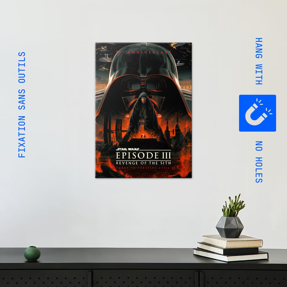 Displate Poster in metallo Star Wars – La vendetta dei Sith 20° compleanno – Episodio III Saga Galaxie – Regalo da collezione – Decorazione da parete Premium Poster di film – 32 cm x 45 cm