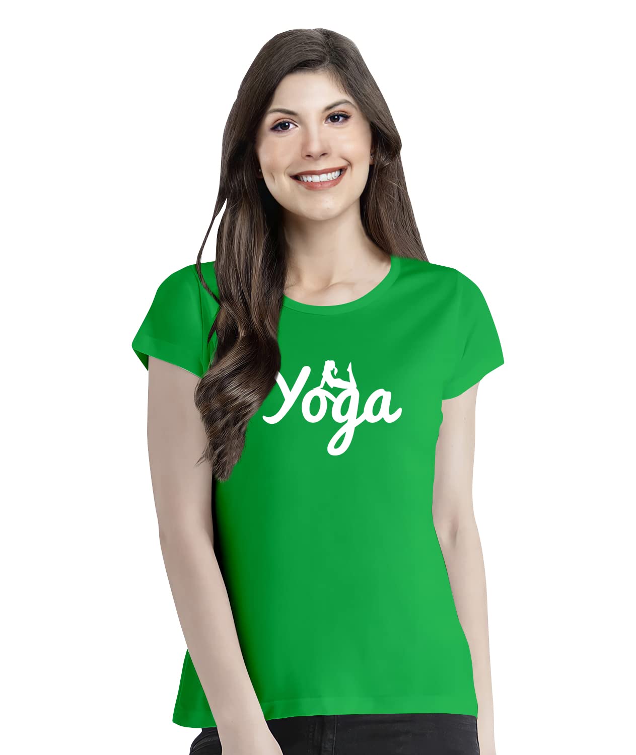 pooplu Women's Regular Fit Yoga Text Cotton Graphic Printed Round Neck Half Sleeves Multicoloured Yoga Tshirt. Exercise, Gym, Fitness, Yoga Pootlu Tshirts-picture-25