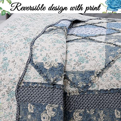 image for Cozy Line Home Fashions 100% Cotton Real Patchwork Floral Vintage Cott