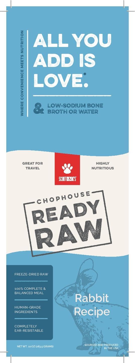 Scout & Zoe's Chophouse Ready Raw Freeze Dried Patties, Complete & Balanced Meal, Human-Grade Ingredients, 1 Patty Equals 1 Pound of Food, 9 Patties Included - Sourced and Made in The USA